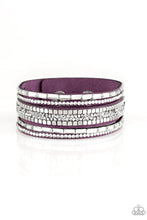 Load image into Gallery viewer, REBEL IN RHINESTONES Paparazzi Bracelet - PURPLE
