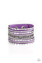 Load image into Gallery viewer, Rhinestone Rumble Paparazzi Urban Bracelet  - Purple
