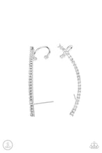 Load image into Gallery viewer, Sleekly Shimmering Paparazzi Ear Crawler Earring - White
