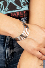Load image into Gallery viewer, Tantalizingly Tiered Paparazzi Cuff Bracelet  - Silver
