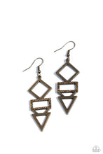 Load image into Gallery viewer, Glamorously Geometric Paparazzi Earring - Brass
