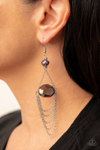 Load image into Gallery viewer, Ethereally Extravagant Paparazzi Earring - Purple - Iridescent
