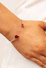 Load image into Gallery viewer, Unrequited Love Paparazzi Cuff Heart Bracelet  - Red
