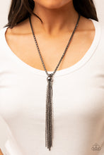 Load image into Gallery viewer, Metallic MESH-Up Paparazzi Necklace - Black - Gunmetal
