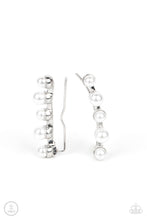 Load image into Gallery viewer, Drop-Top Attitude Paparazzi Ear Crawler Earring - White - Pearl

