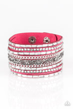 Load image into Gallery viewer, Rhinestone Rumble Paparazzi Urban Bracelet  - Pink
