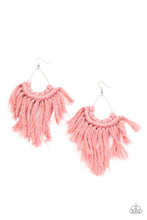 Load image into Gallery viewer, Wanna Piece Of MACRAME? Paparazzi Earring - Pink
