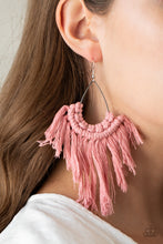 Load image into Gallery viewer, Wanna Piece Of MACRAME? Paparazzi Earring - Pink
