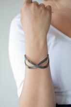Load image into Gallery viewer, Infinitely Iridescent Paparazzi Cuff Bracelet - Black
