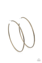 Load image into Gallery viewer, Rustic Roundabout Paparazzi Hoop Earring - Brass
